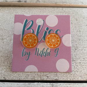 Orange Slice Stud Earrings