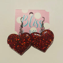 Load image into Gallery viewer, Big Chunky Glitter Heart Statement Earrings- More Styles Available!
