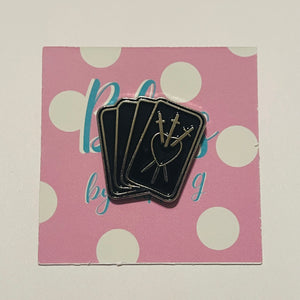 Three of Swords Tarot Card Enamel Pin