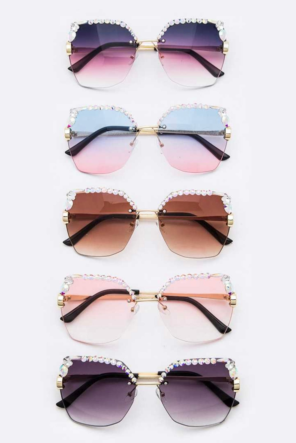 Frameless Bejeweled Sunglasses- More Styles Available!