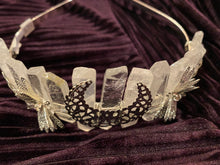 Load image into Gallery viewer, Crescent and Dragonflies Clear Crystal Tiara Headband
