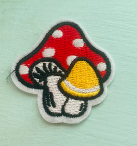 Red and Yellow Mushrooms Patch