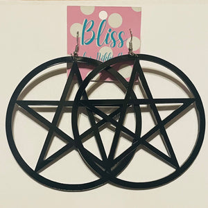 Giant Pentagram Acrylic Statement Earrings