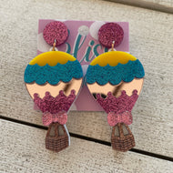 Hot Air Balloon Acrylic Statement Earrings