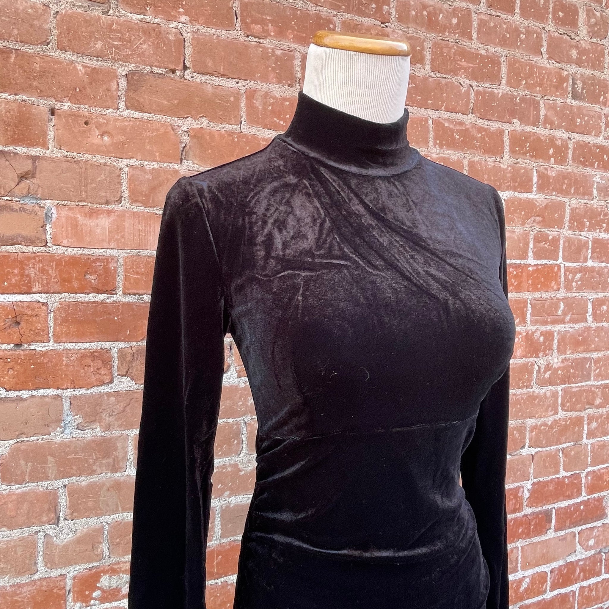 Black Velvet Mock Neck Long Sleeve Mini Dress Pink House Boutique Black Velvet Mock Neck Long Sleeve Mini Dress Pink House Boutique