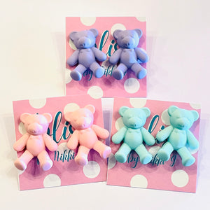 Pastel Teddy Bear 3D Stud Earrings- More Styles Available!