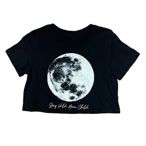 "Stay Wild Moon Child" Moon Graphic Cropped Tee