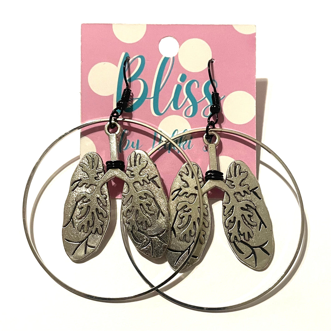 Encircled Anatomical Lungs Statement Earrings