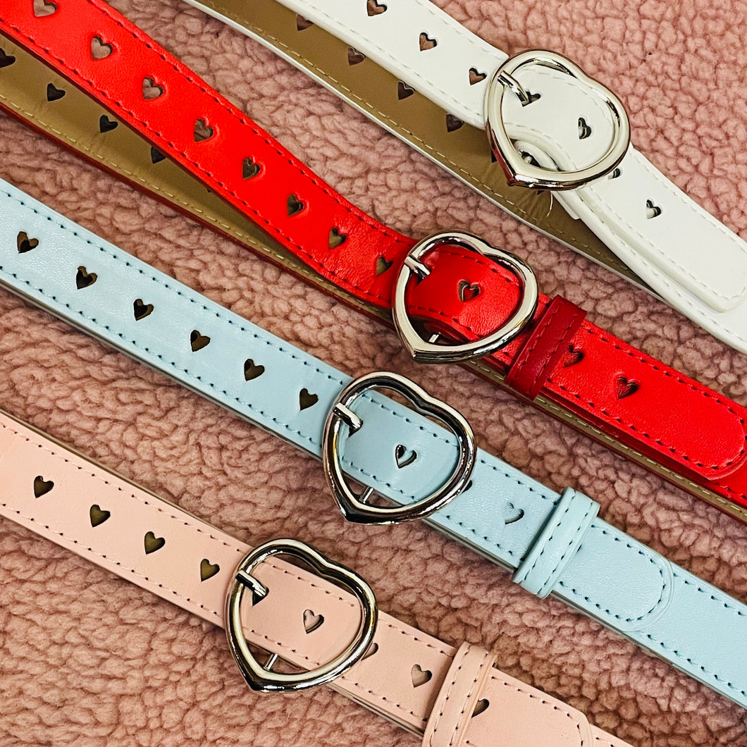 Heart Buckle and Pin Hole Belts- More Colors Available!