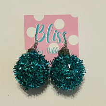 Load image into Gallery viewer, Tinsel Christmas Ball Earrings- More Styles Available!
