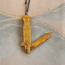 Load image into Gallery viewer, Hilted Gold Plated Pocket Knife Necklace
