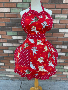 Red Puppy Love Sweetheart Apron