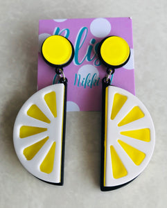 Lemon Slices Statement Earrings