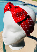 Load image into Gallery viewer, Headband Red white polka Dots

