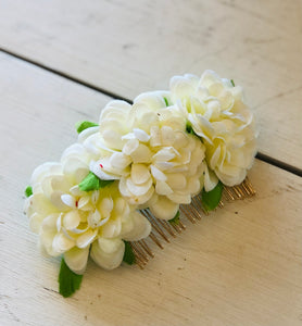 White Flower Hair Comb