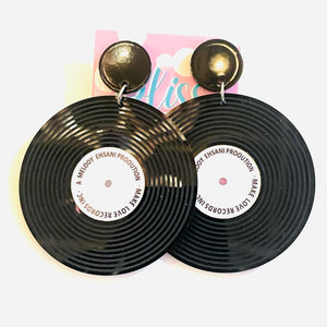 Vinyl Record Acrylic Statement Earrings