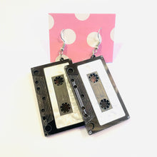 Load image into Gallery viewer, Cassette Tape Acrylic Statement Earrings- More Colors Available!
