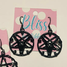 Load image into Gallery viewer, Black Pentagram Charm Earrings- More Styles Available!
