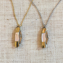 Load image into Gallery viewer, Teeny Tiny Mother of Pearl Miniature Pocket Knife Necklace
