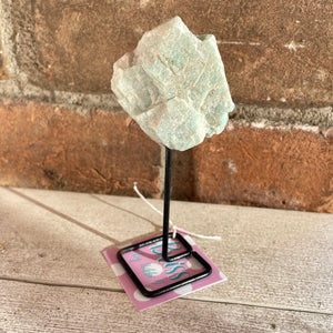 Blue Calcite Rough Specimen on Stand