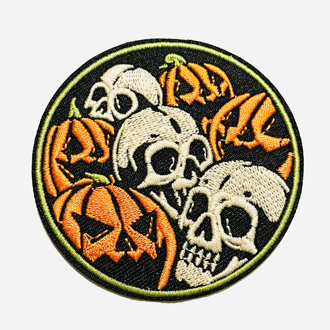 Pumpkins and Skulls Circle Patch