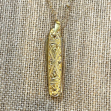 Load image into Gallery viewer, Rounded Miniature Gold Plated Pocket Knife Necklace
