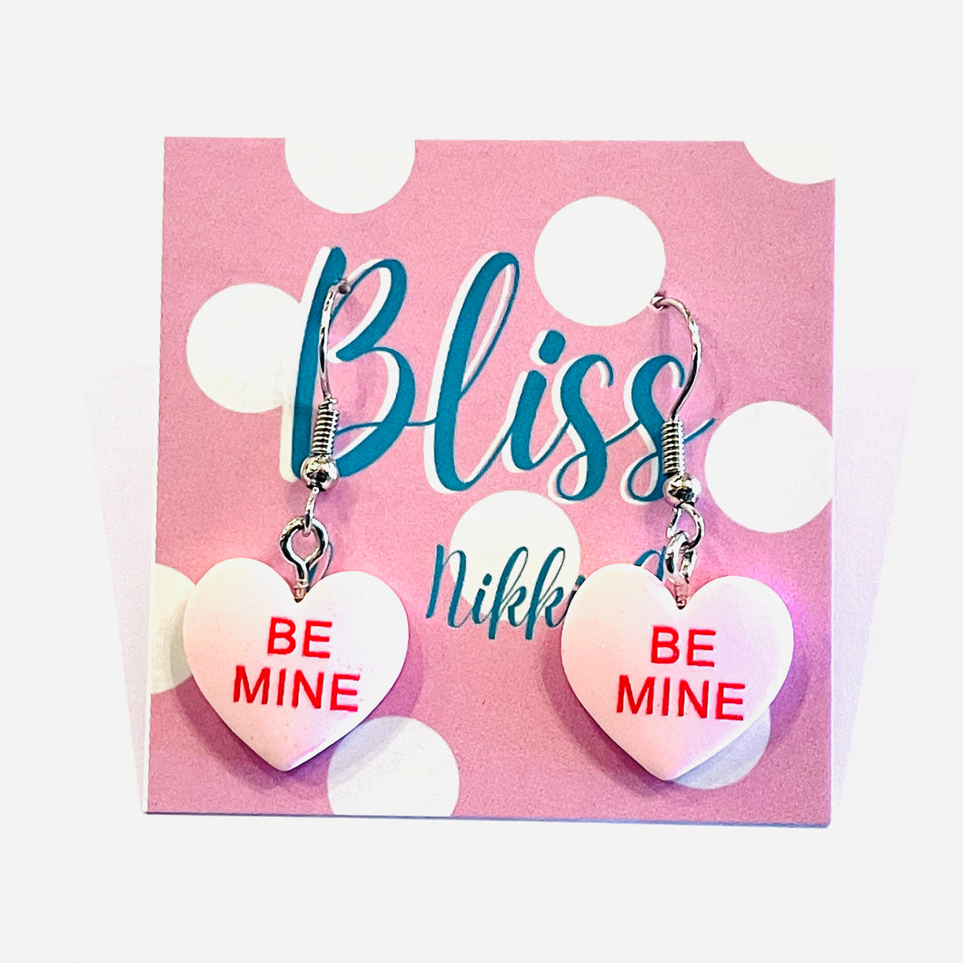 Be Mine Candy Heart Charm Earrings