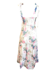 Floral Print and Eyelet Lace Maxi Dress