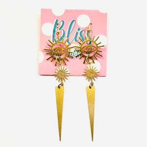 Rayed Eye and Spike Statement Earrings