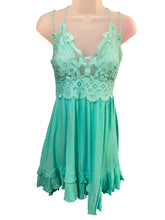 Load image into Gallery viewer, Mint Lace and Hanky Hem Summer Dress
