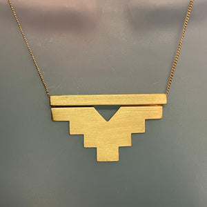 Upside Down Steps Triangle Necklace