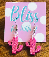 Load image into Gallery viewer, Glitter Cactus Earring
