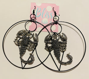 Scorpion Geometric Hoop Statement Earrings