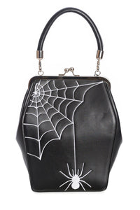 Spider Kellie Black Kisslock Handbag