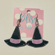 Load image into Gallery viewer, Pastel Lavender and Black Coven Vibes Statement Earrings- More Styles Available!
