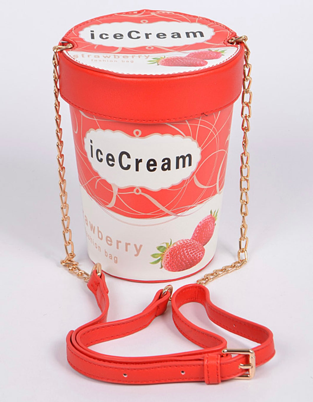 Red Strawberry Ice Cream Pint Purse