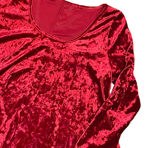 Red Velvet 3/4 Sleeve Tunic Dress