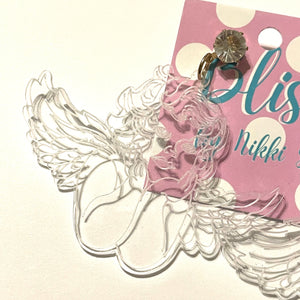 Translucent Renaissance Angel Acrylic Statement Earrings