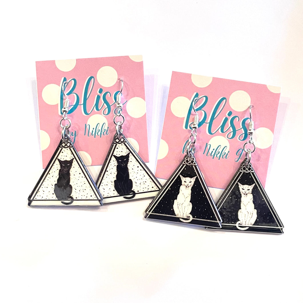 Triangle Cat Statement Earrings- More Styles Available!