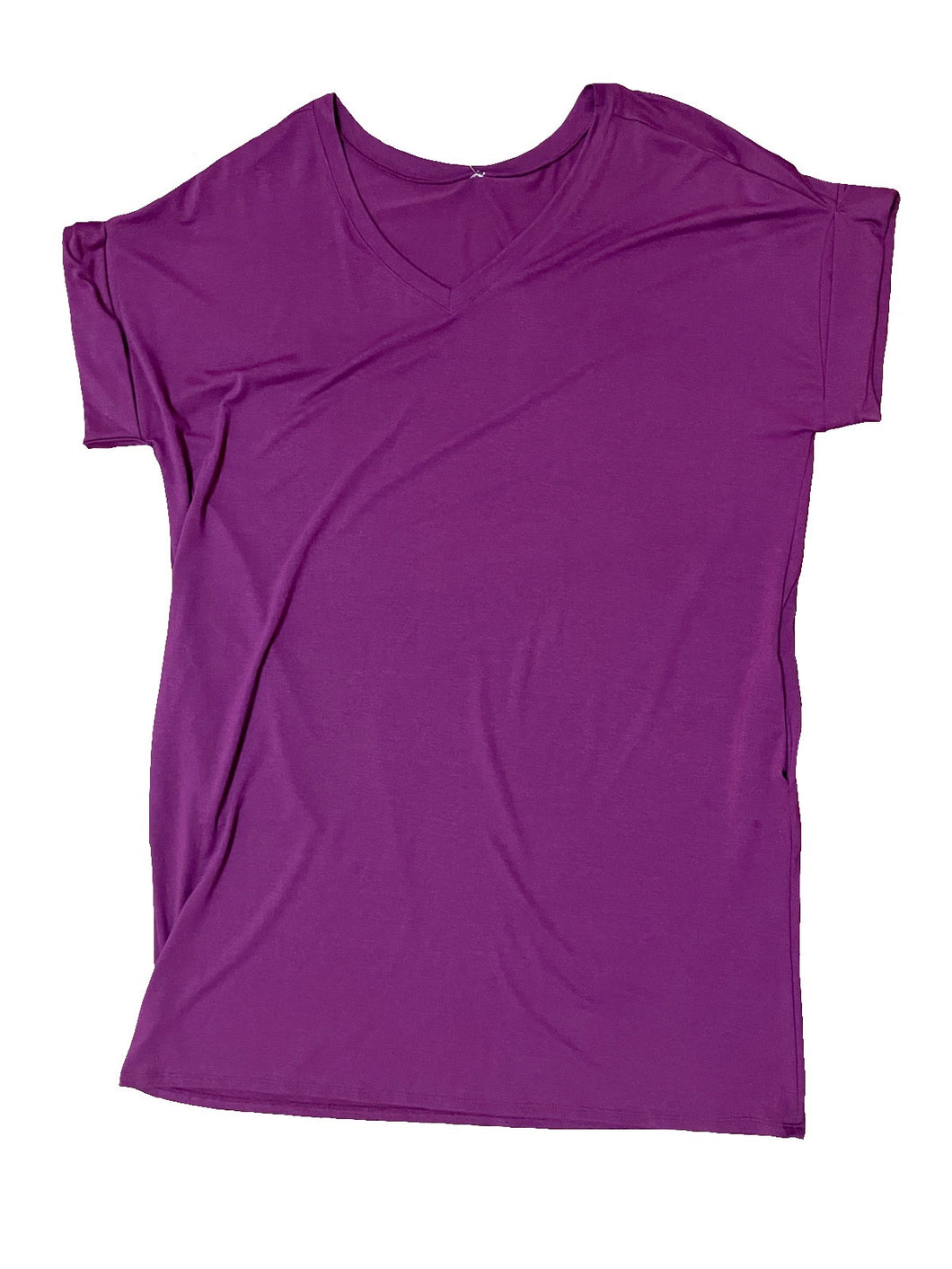 Purple V-Neck T-Shirt Dress