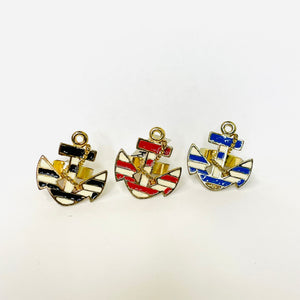 Striped Anchor Adjustable Ring