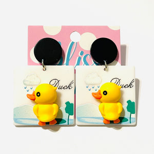 Duckie Square Acrylic Statement Earrings
