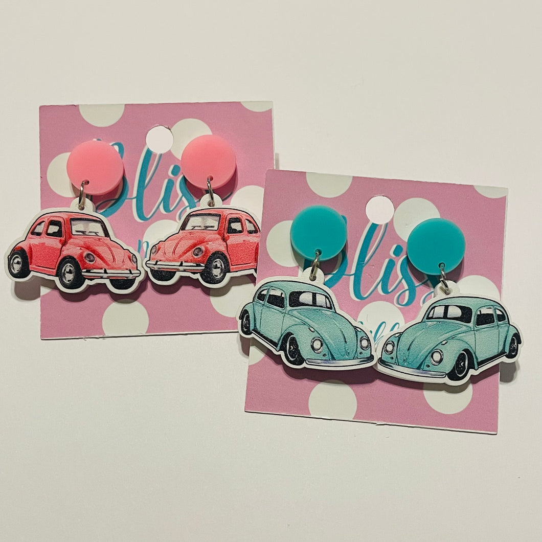 VW Bug Acrylic Statement Earrings- More Styles Available!