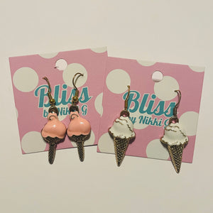 Ice Cream Cone Charm Earrings