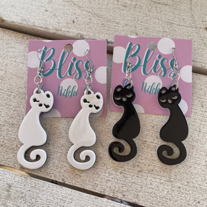 Swirl Tail Cats Acrylic Statement Earrings- More Styles Available!
