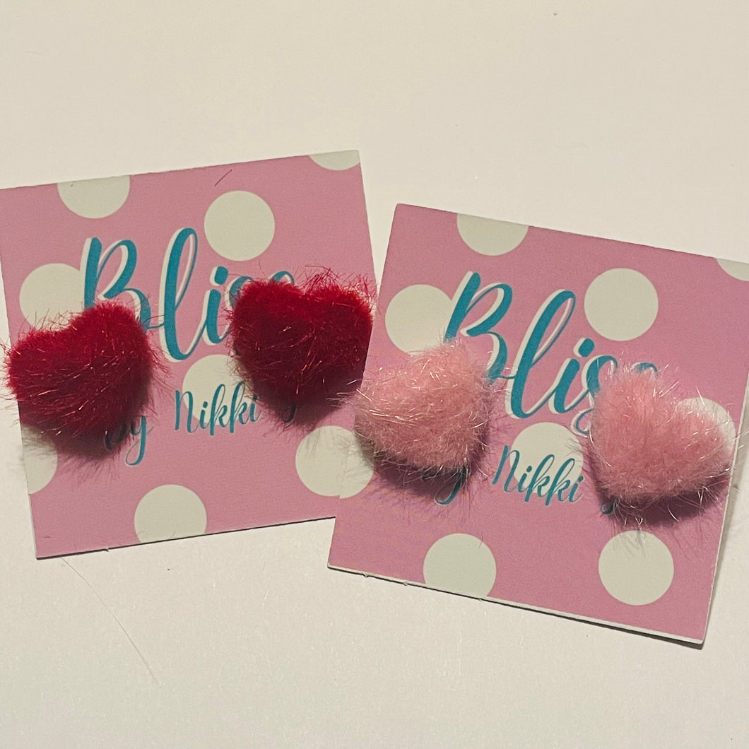 Heart Sparkle Puff Stud Earrings- More Styles Available!