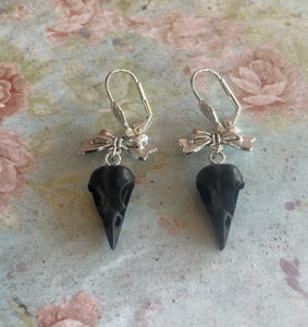 Corvid and Bow Statement Earrings