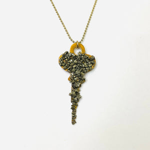 Pyrite Key Necklace