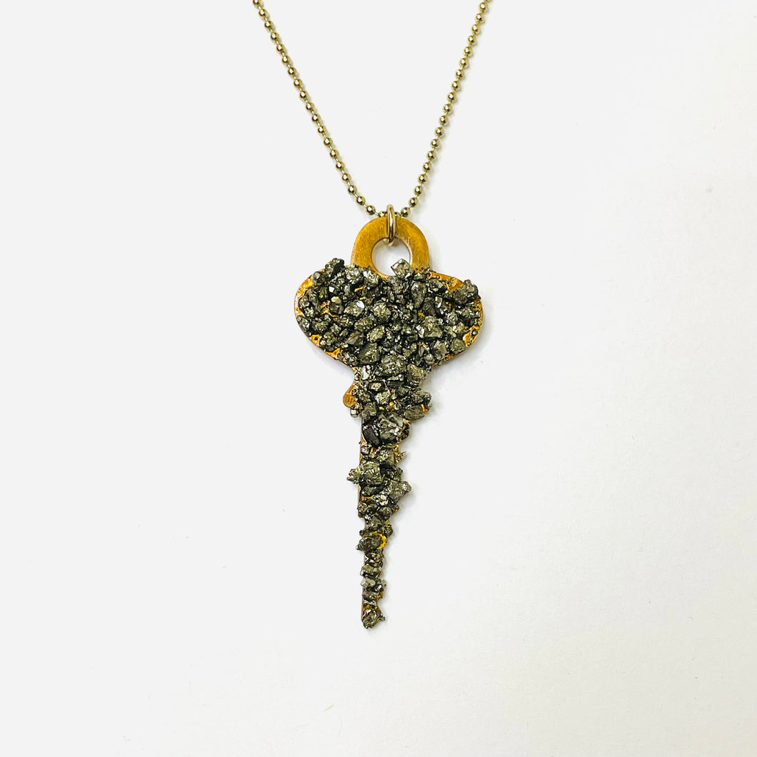Pyrite Key Necklace