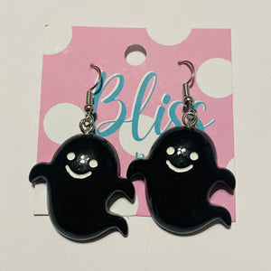 Black Ghost Statement Earrings
